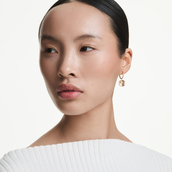 Pendientes Millenia, Talla cuadrada, Caramelo, Baño tono oro