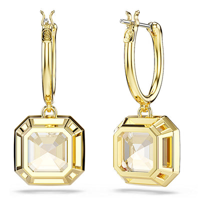 Pendientes Millenia, Talla cuadrada, Caramelo, Baño tono oro