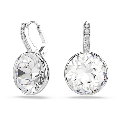 Pendientes Millenia, Talla redonda, Blancos, Baño de rodio