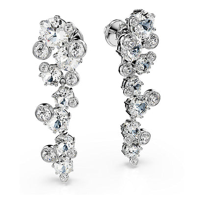 Pendientes Constella, Tallas mixtas, Blancos, Baño de rodio