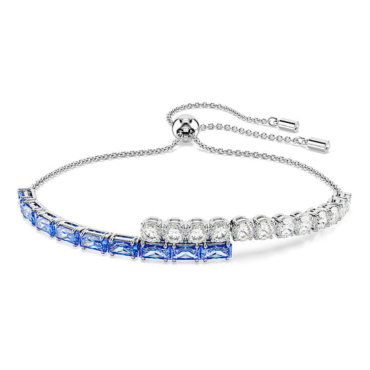 Pulsera Matrix, Tallas mixtas, Azul, Baño de rodio