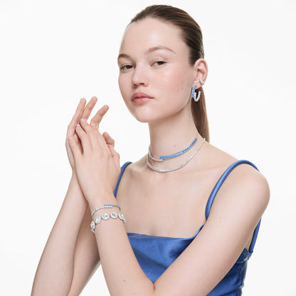 Pulsera Matrix, Tallas mixtas, Azul, Baño de rodio