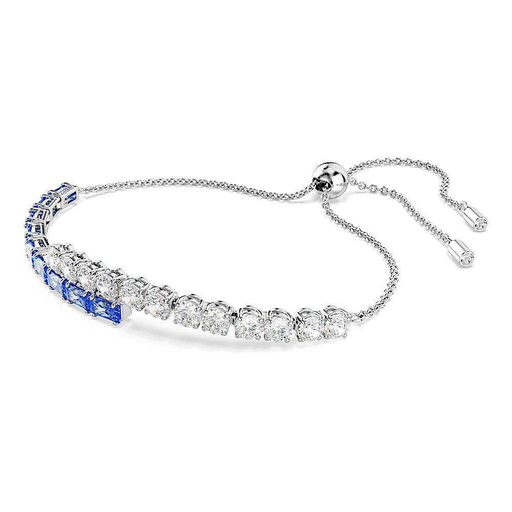 Pulsera Matrix, Tallas mixtas, Azul, Baño de rodio