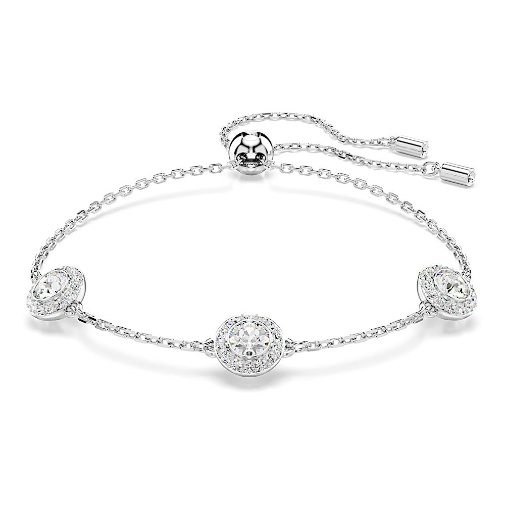 Pulsera Una Angelic, Talla redonda, Motivos de doble cara, Blanca, Baño de rodio
