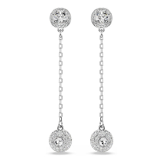Pendientes Una Angelic, Talla redonda, Blancos, Baño de rodio