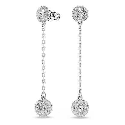 Pendientes Una Angelic, Talla redonda, Blancos, Baño de rodio