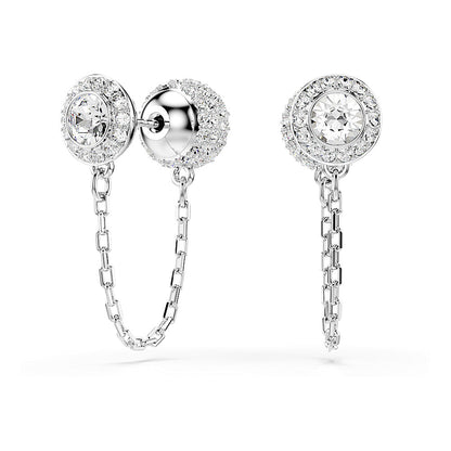 Pendientes Una Angelic, Talla redonda, Blancos, Baño de rodio