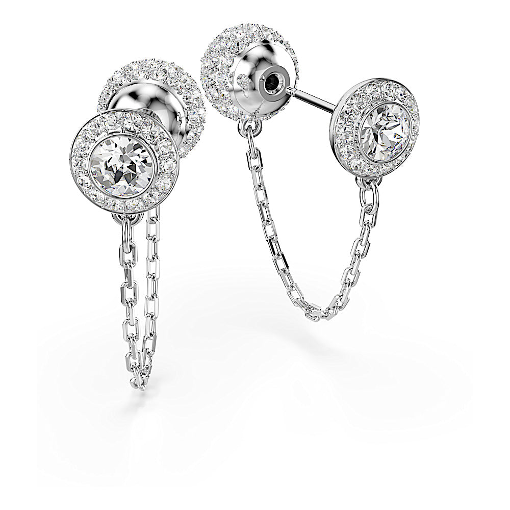 Pendientes Una Angelic, Talla redonda, Blancos, Baño de rodio