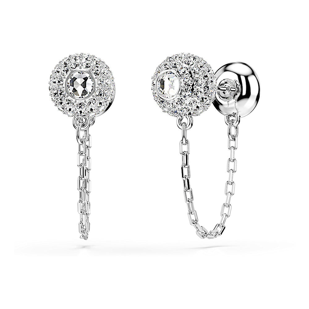 Pendientes Una Angelic, Talla redonda, Blancos, Baño de rodio