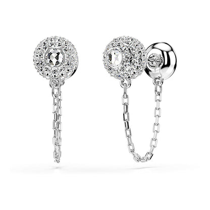 Pendientes Una Angelic, Talla redonda, Blancos, Baño de rodio