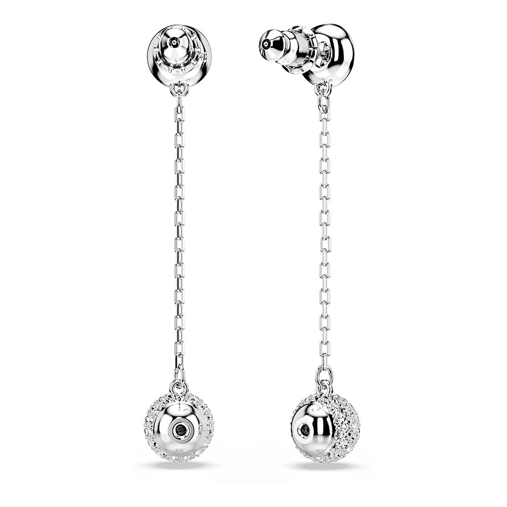 Pendientes Una Angelic, Talla redonda, Blancos, Baño de rodio