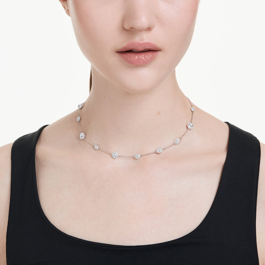 Collar Una Angelic, Talla redonda, Motivos de doble cara, Blanco, Baño de rodio