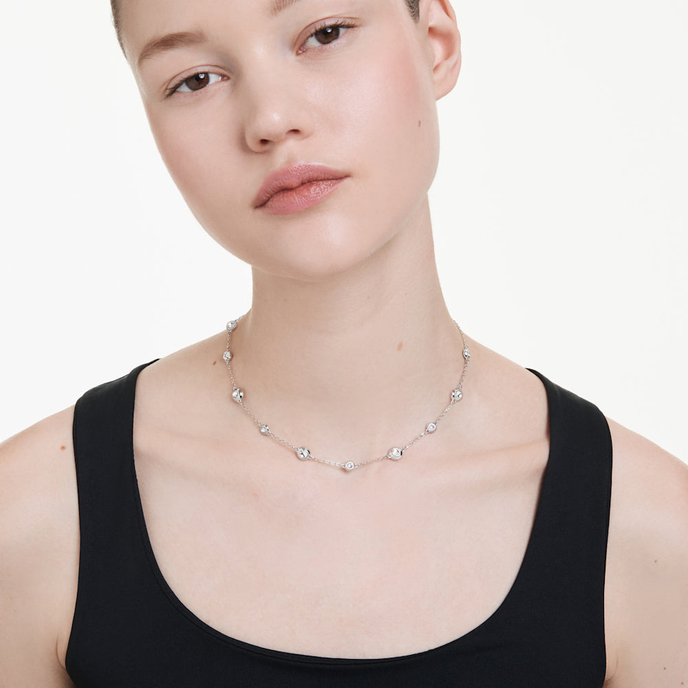 Collar Una Angelic, Talla redonda, Motivos de doble cara, Blanco, Baño de rodio