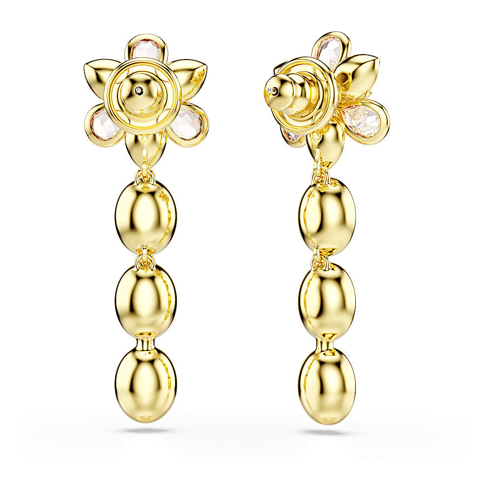 Pendientes Idyllia, Tallas mixtas, Flor, Multicolores, Baño tono oro