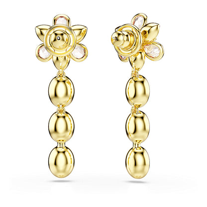 Pendientes Idyllia, Tallas mixtas, Flor, Multicolores, Baño tono oro