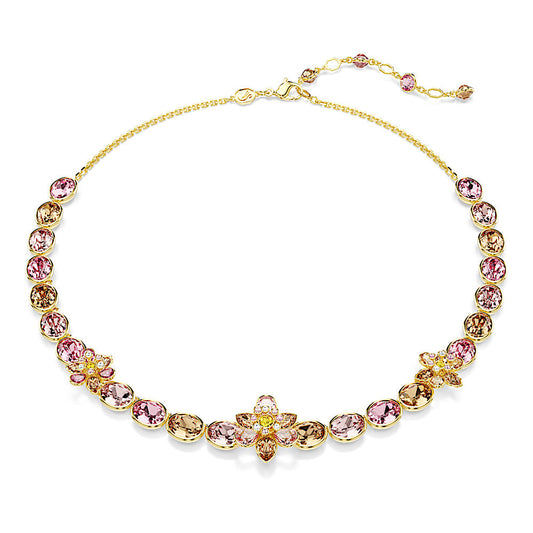 Collar Idyllia, Tallas mixtas, Flor, Multicolor, Baño tono oro