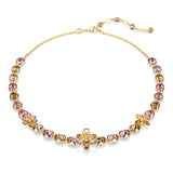 Collar Idyllia, Tallas mixtas, Flor, Multicolor, Baño tono oro