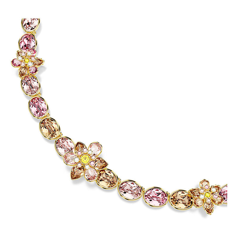 Collar Idyllia, Tallas mixtas, Flor, Multicolor, Baño tono oro