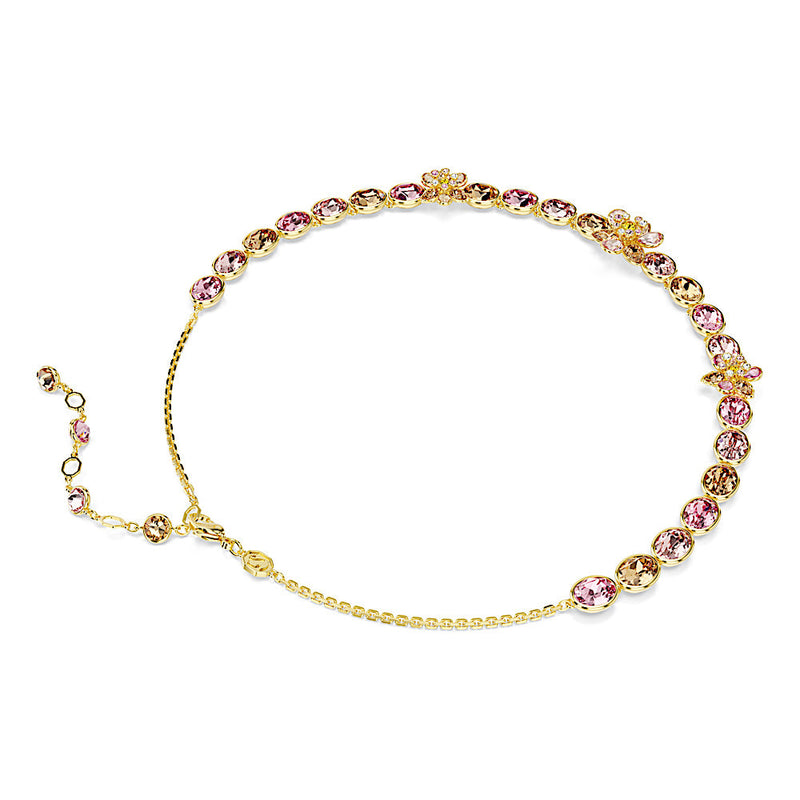 Collar Idyllia, Tallas mixtas, Flor, Multicolor, Baño tono oro