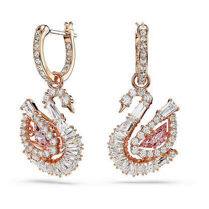 Pendientes Swan, Pavé, Cisne, Rosas