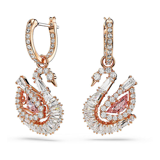 Pendientes Swan, Pavé, Cisne, Rosas