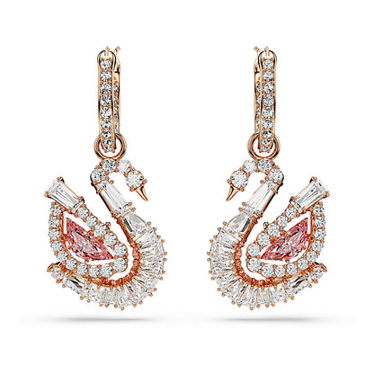 Pendientes Swan, Pavé, Cisne, Rosas