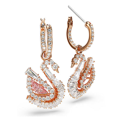 Pendientes Swan, Pavé, Cisne, Rosas