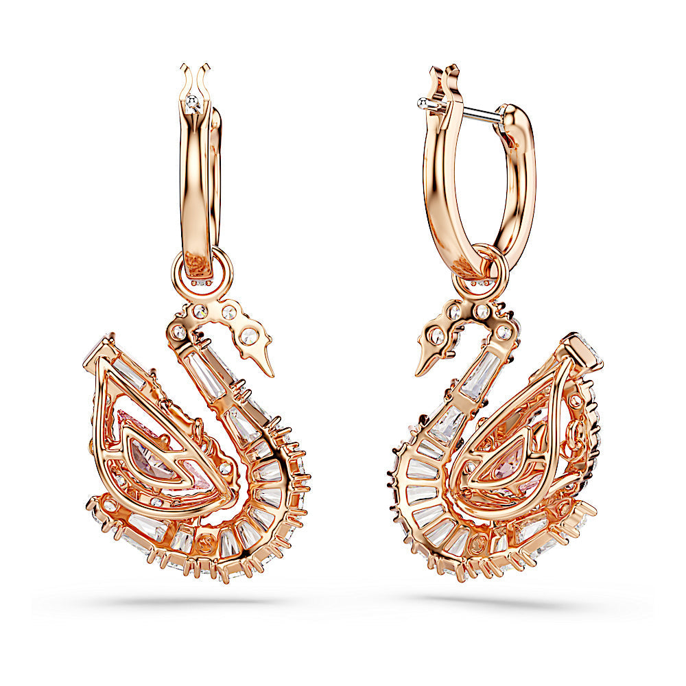 Pendientes Swan, Pavé, Cisne, Rosas