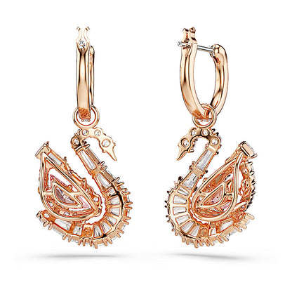 Pendientes Swan, Pavé, Cisne, Rosas