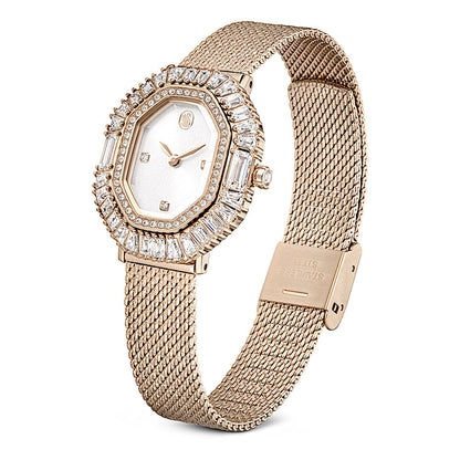 Reloj Matrix Octagon, Brazalete de metal, Tono dorado, Acabado tono oro champán
