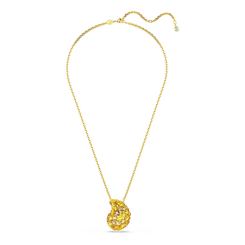 Colgante y broche Gema, Amarillos, Baño tono oro