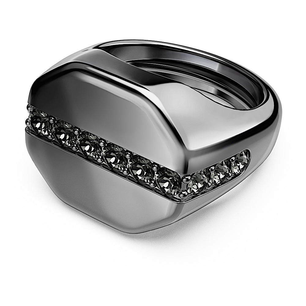 Anillo Dextera, Tallas mixtas, Blanco, Baño tono oro