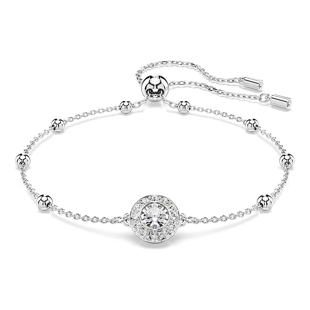 Pulsera Una Angelic, Talla redonda, Blanca, Baño de rodio