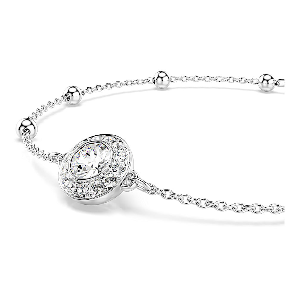 Pulsera Una Angelic, Talla redonda, Blanca, Baño de rodio