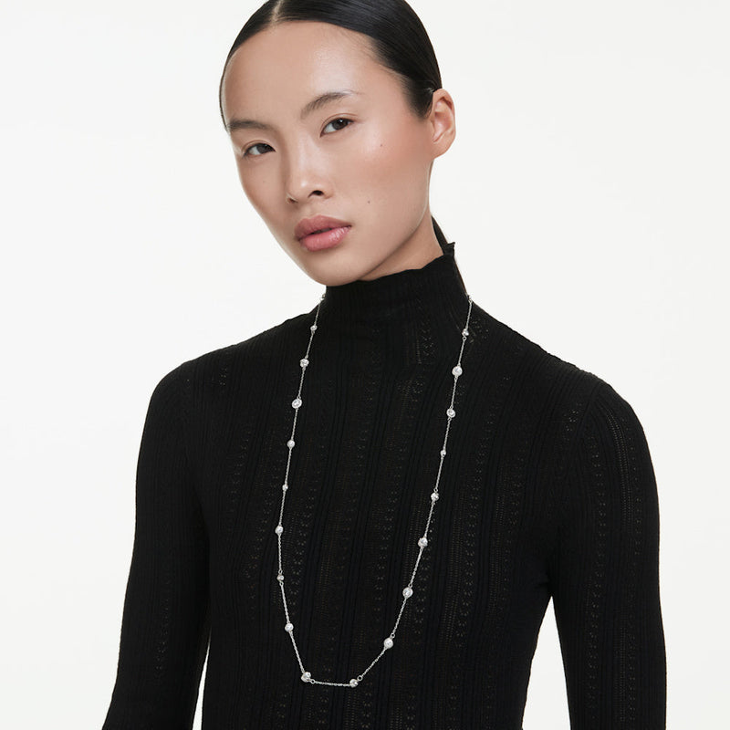 Collar Una Angelic, Talla redonda, Blanco, Baño de rodio