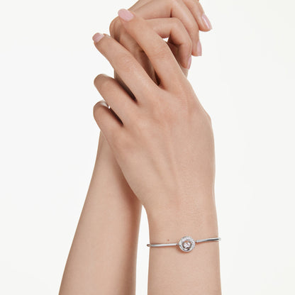 Brazalete Dextera, Talla redonda, Blanco, Baño de rodio