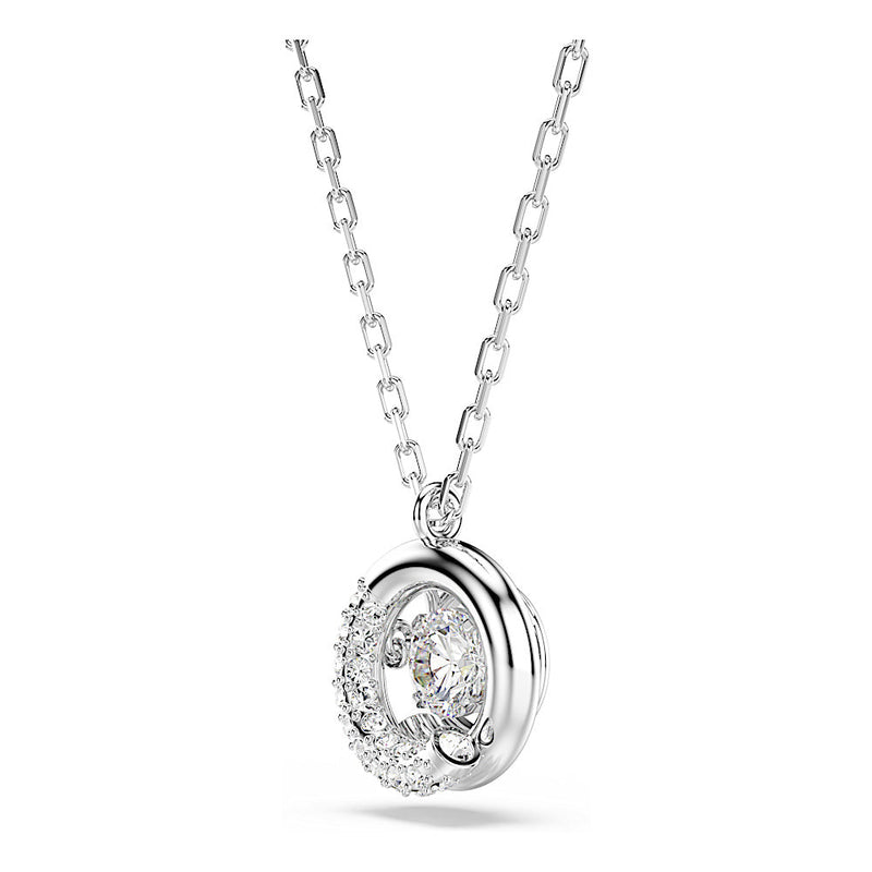 Colgante Dextera, Talla redonda, Blanco, Baño de rodio