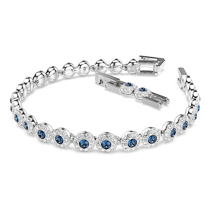 Pulsera Tennis Una Angelic, Talla redonda, Azul, Baño de rodio