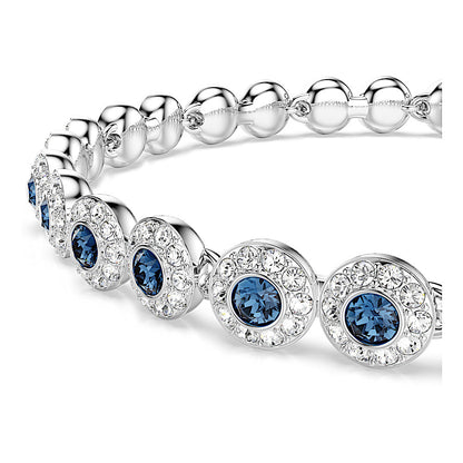 Pulsera Tennis Una Angelic, Talla redonda, Azul, Baño de rodio