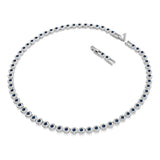 Collar Tennis Una Angelic, Talla redonda, Azul, Baño de rodio