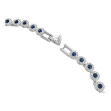 Collar Tennis Una Angelic, Talla redonda, Azul, Baño de rodio