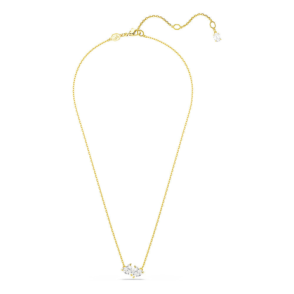 Collar Mesmera Attract, Corazón, Blanco, Baño tono oro