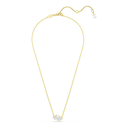 Collar Mesmera Attract, Corazón, Blanco, Baño tono oro