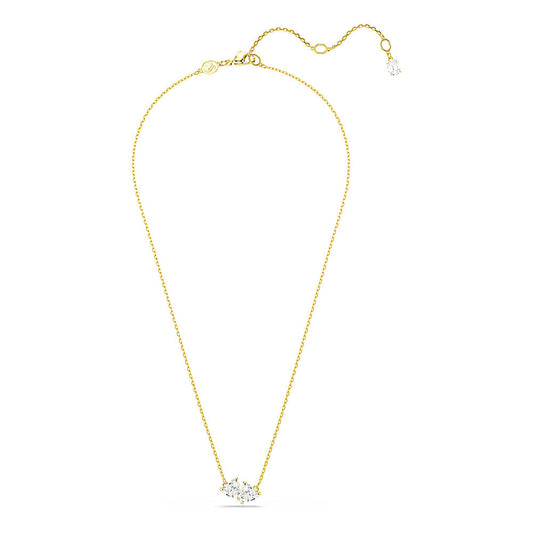 Collar Mesmera Attract, Corazón, Blanco, Baño tono oro
