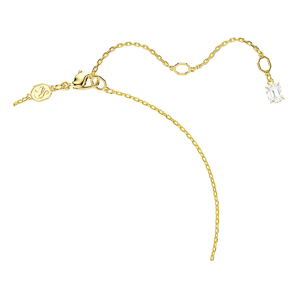 Collar Mesmera Attract, Corazón, Blanco, Baño tono oro