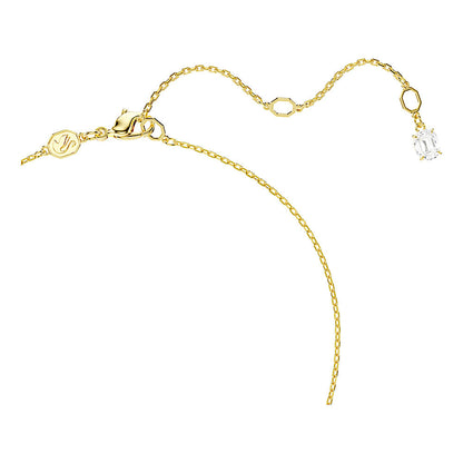 Collar Mesmera Attract, Corazón, Blanco, Baño tono oro