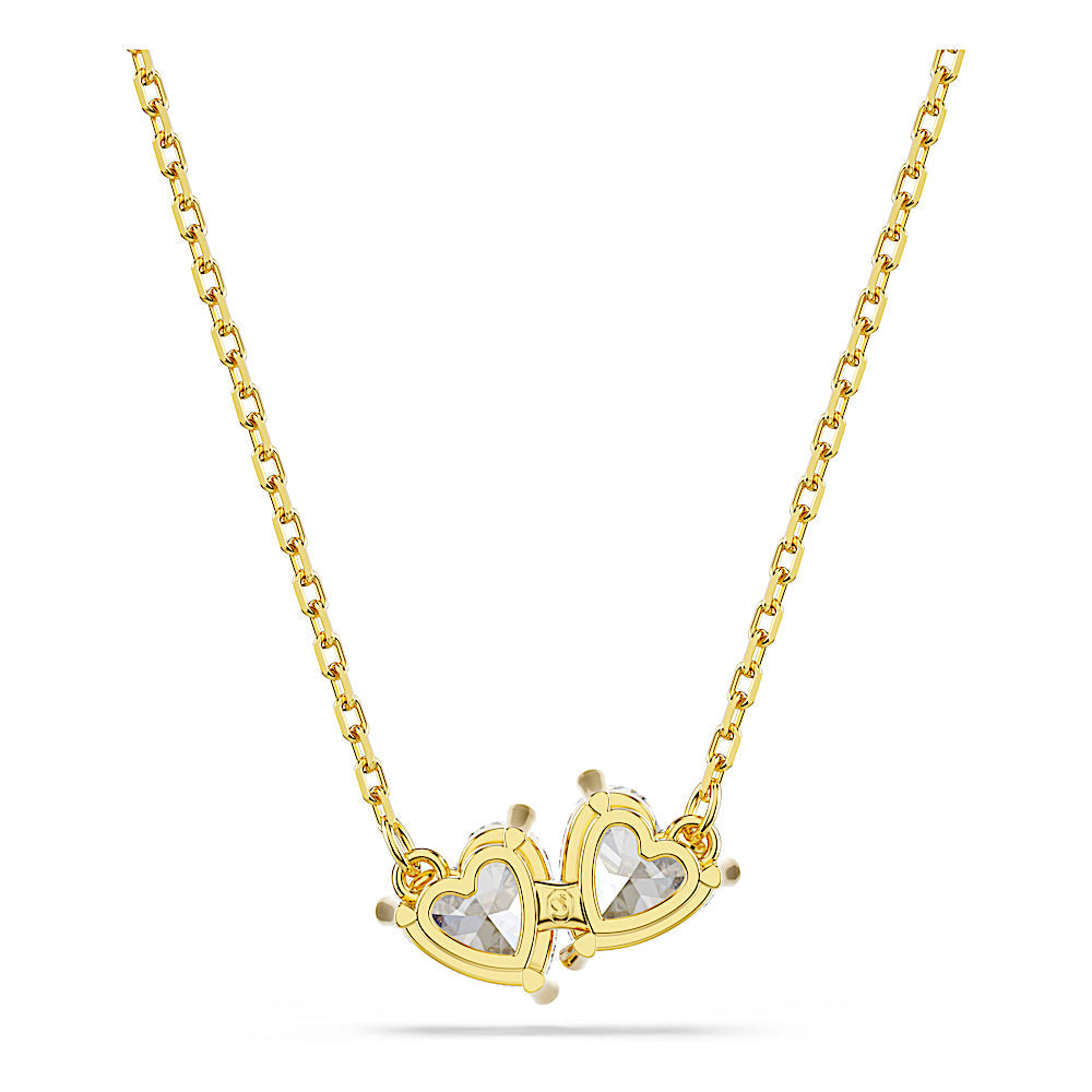 Collar Mesmera Attract, Corazón, Blanco, Baño tono oro
