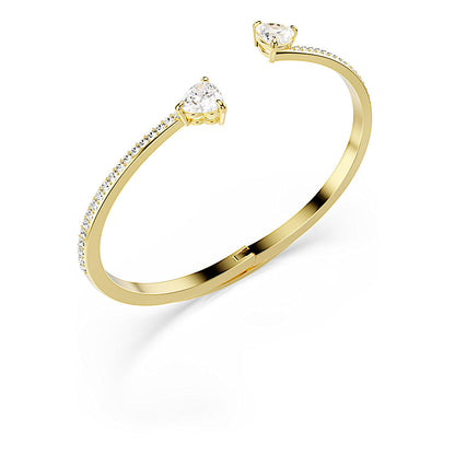 Brazalete Mesmera Attract, Corazón, Blanco, Baño tono oro