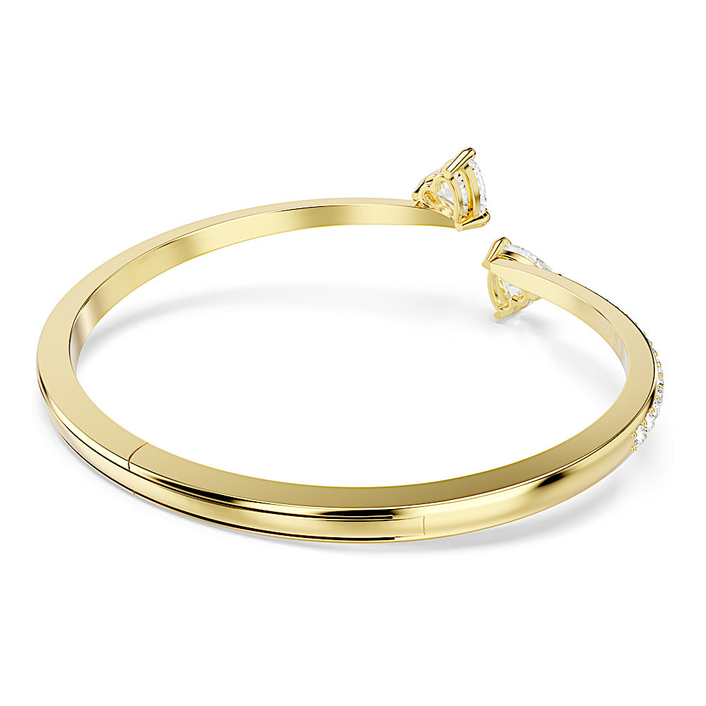 Brazalete Mesmera Attract, Corazón, Blanco, Baño tono oro