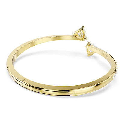 Brazalete Mesmera Attract, Corazón, Blanco, Baño tono oro